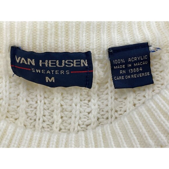 Van Heusen Womens White Knit Sweater Size M - Picture 4 of 5